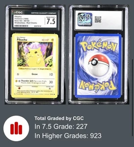 Pikachu (Red Cheeks) 58/102 Base Set (Shadowless) Regular 1999 CGC 7.5 NM+ - Picture 1 of 3