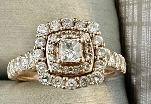14k Rose Gold 1.33 TCW Natural Diamond Wedding Band Ring Size 6.5 - 4.5 Grams - Picture 1 of 5