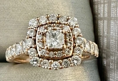 14k Rose Gold  1.33 TCW Natural Diamond Wedding Band Ring Size 6.5 - 4.5 Grams - Image 1 of 4