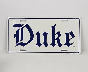 Targa auto DUKE University Blue Devils logo metallo bianco blu NCAA - Foto 1 di 13