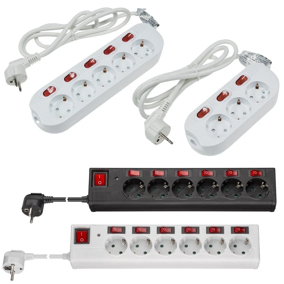 CHILITEC / WENTRONIC / HEITRONIC / ETT Tisch-Steckdose einzeln schaltbar AN-AUS Steckerleiste Tisch-Steckdosen-Leiste