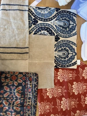 Colección Almohada Pottery Barn Granja Rojo Azul Marino Gamuza Mansfield Ikat De Colección Foto 1 de 4