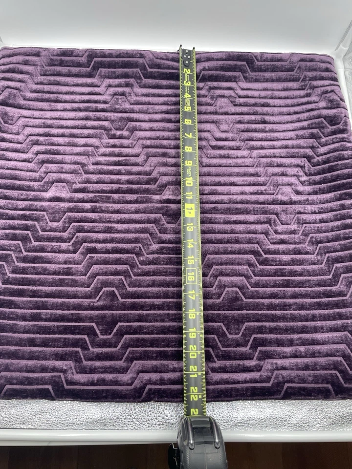 Z Gallerie Porter Geometric Pattern Pillow Purple Eggplant Color  Velvet 23"x23" - Image 1 of 4