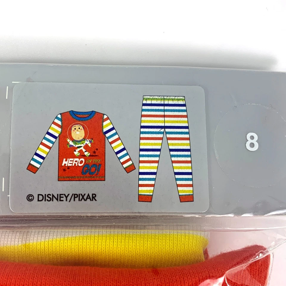 Disney Store Pixar Toy Story Buzz Lightyear Pijama Conjunto Long Johns Niños Talla 8 Rojo Foto 1 de 4