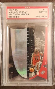 1997 SPX Holoview Heroes Michael Jordan #H1 PSA 9 MINT Die-Cut Low Pop 🐐  - Bild 1 von 3
