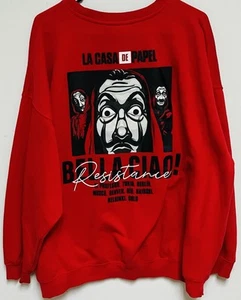 Money Heist Netflix LA CASA DE PAPEL Rare TV/Promotional Crew Sweatshirt Sz L - Picture 1 of 4