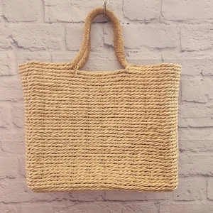 Ann Taylor Raffia Straw Beach Woven Tote Market Bag - Picture 1 of 8