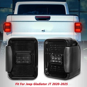 Pair Smoked LED Tail Lights Brake Rerverse Lamps For Jeep Gladiator JT 2020-2025 - Picture 1 of 12