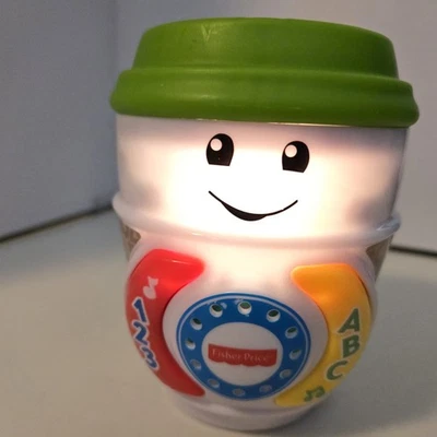 Talking Coffee Cup On The Glow Laugh & Learn Fisher Price, Works, New Batteries - Image 1 of 4