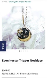 Eveningstar Tripper Necklance Pendant 925, Brass 24" Waxing Poetic MSRP $268 NOS - Picture 1 of 10