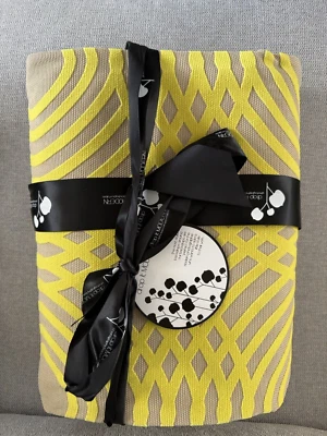 9x4.5 Drop It Modern photography studio backdrop, yellow on tan fabric curtain - Image 1 of 4