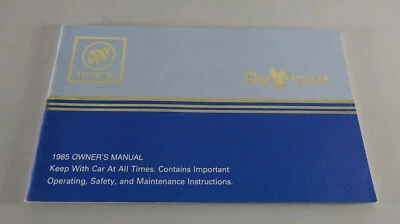 Manuale Dell'Owner / Manuale Buick Skyhawk Anno 1985 - Immagine 1 di 2