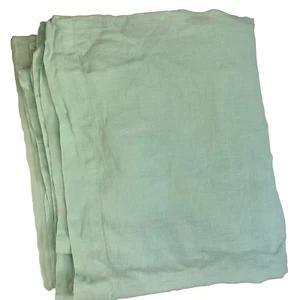 CRATE & BARREL Tablecloth Linen Helena Sky 60x120 Tag Mint Green Light Pastel - Picture 1 of 10