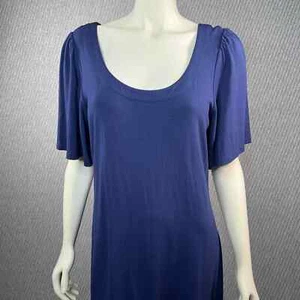 NWT Tommy Bahama Dress Blue Scoop Neck Short Sleeve Casual Womens L Travel Soft - Picture 1 of 11