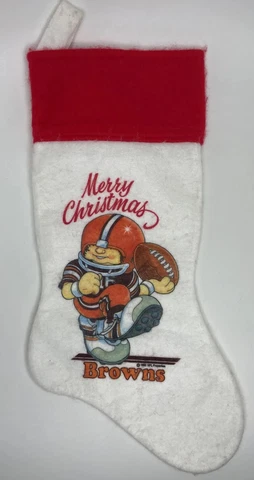 NFL Cleveland Browns Christmas Stocking Vintage 1983 Felt Football Memorabilia Cover