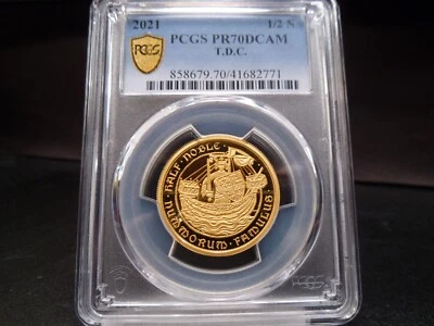 2021 PR70 DC Elizabeth II Gold Proof 1/2 Noble (1/2 oz) PCGS Certified Perfect - Image 1 of 4