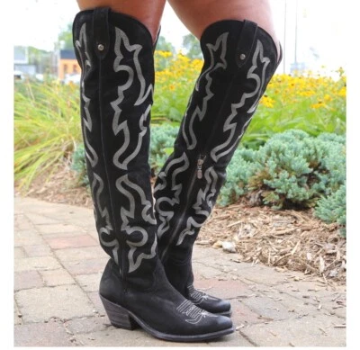 Liberty Black 22" Alyssa Western Negro Para Mujer Talla 9.5 Mediano Nuevo Foto 1 de 4