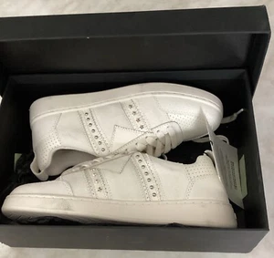 Maje Studded White Leather Sneakers Size 37 - Picture 1 of 6