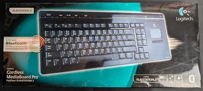 Official Logitech Playstation 3  Bluetooth Media Keyboard CIB W/ manual - Image 1 of 4