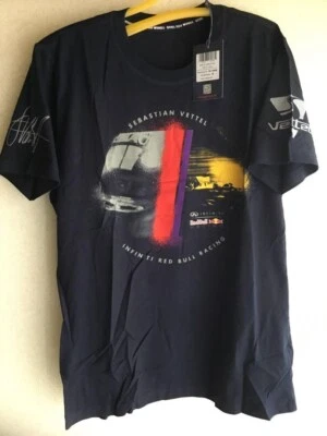 Sebastian Vettel T-Shirt Red Bull Racing Infiniti Era Official Tag M Navy NOS - Image 1 of 3
