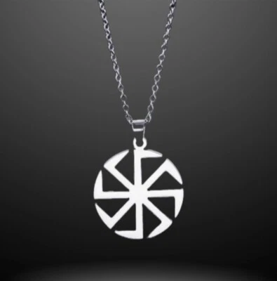Kolovrat Sonnenrad Anhänger Halskette slawischer Wikinger Schmuck Vegvisir nordisch heidnisch - Bild 1 von 4