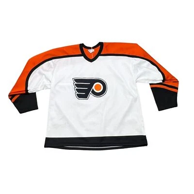 Camiseta deportiva de hockey de colección blanca CCM cosida Philadelphia Flyers NHL adulto XL Foto 1 de 4