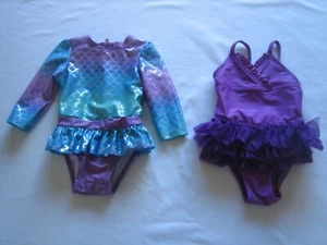 toddler girls one piece swimsuit 9 months lot of 2 - Picture 1 of 5