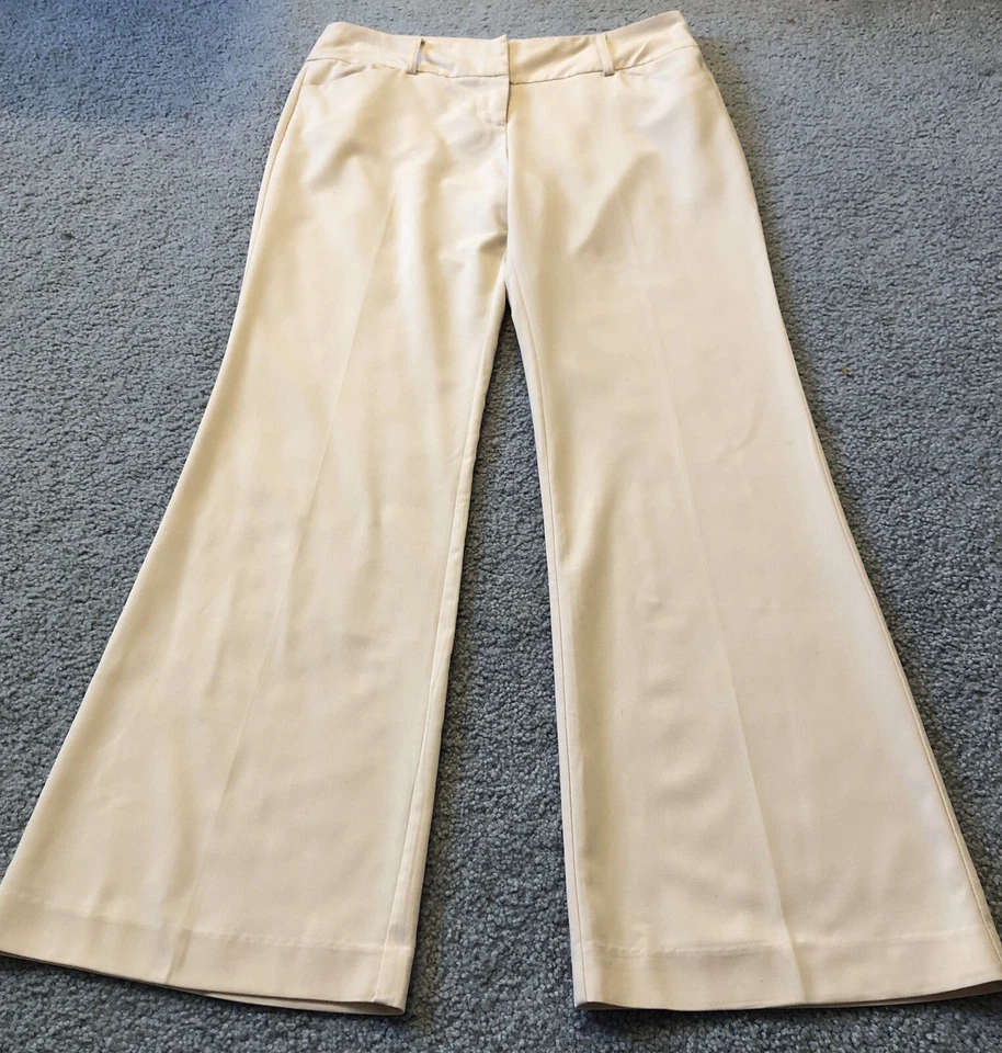 Pantalones de vestir acampanados años 90 talla 9/10 marfil tiro alto carrera corpcore negocios Foto 1 de 4