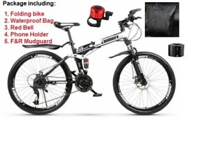 High Carbon Bicycle Full Suspension Disc Brake Folding Mountain Bike 21 Speed