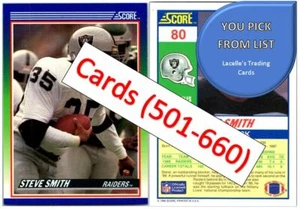 1990 Score Football Cards (501-660) - U-Pick From List - Picture 1 of 253