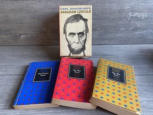 Carl Sandburg’s Abraham Lincoln - Prairie & War Years Box Set - Soft Cover 1954 - Picture 1 of 7