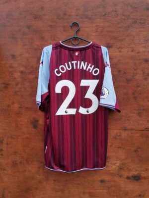ASTON VILLA 2021/2022 HOME FOOTBALL SHIRT JERSEY KAPPA SIZE 3XL #23 COUTINHO - Image 1 of 4