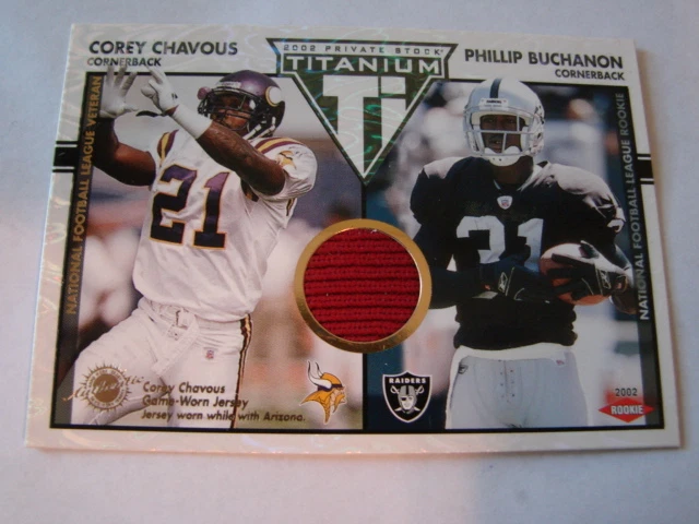 2002 Private Stock Titanium Corey Chavous Jersey Card Minnesota Vikings (B106) - Image 1 of 1