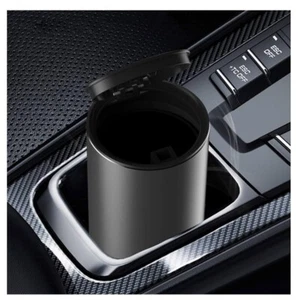 WOW! Baseus GRAY STEEL Alloy Cup Holder Garbage Can for Auto & FAST FREE SHIP! - Picture 1 of 13