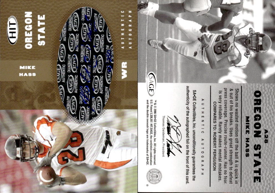 2006 SAGE HIT Autographs Gold #28 Mike Hass /250 - NM-MT - Image 1 of 1