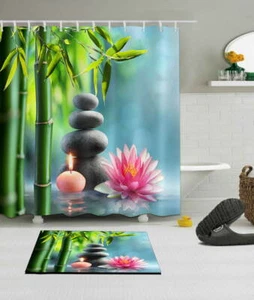 Stone Tower Waterproof Bathroom Polyester Shower Curtain Liner Water Resistant - Imagen 1 de 8