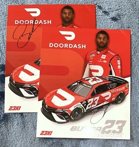 Tarjeta postal de héroe Doordash firmada 2023 Darrell Bubba Wallace NASCAR automática certificado de autenticidad - Imagen 1 de 4