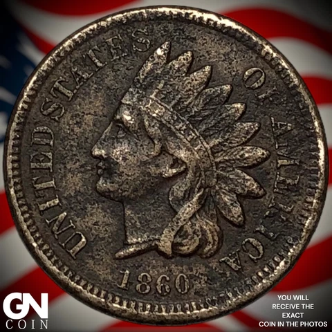 1860 Indian Head Cent Penny  Q0967 Cover