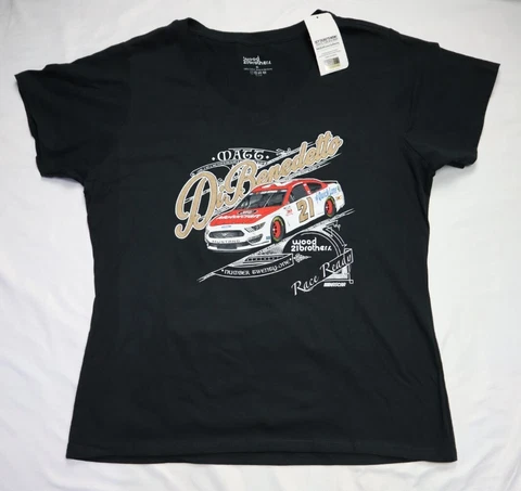 Matt DiBenedetto #21 Ladies V-Neck Nascar Driver Black T-Shirt Size Extra Large Cover