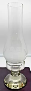 Vintage Glas Kerzenhalter mit Windlicht Schirm Maritim Clipper Schiff geätzt - Bild 1 von 8