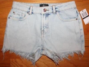 NWT 7 For All Mankind Girl's Classic Powder Denim Jean Shorts Sz 14 - Picture 1 of 1