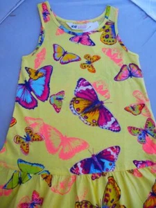 H&M Dress Age 2-3-4 4-5-6 6-7-8 Yrs NEW 🦋 Butterfly Cotton Next Season 🦋 BNWT - Picture 1 of 4