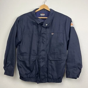 Bulwark FR Men's Flame Resistant Navy Lined Bomber Jacket M Full Zip Work Wear - Picture 1 of 18