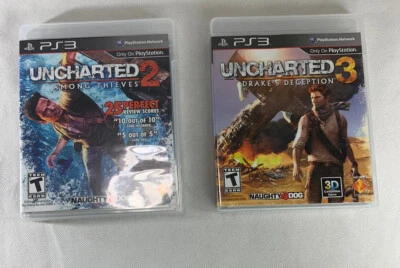 PS3 Uncharted Lot (Uncharted 2 Among thieves) and (Uncharted 3 Drake's Deception - Image 1 of 3