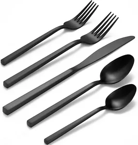 20 Piece Forged Silver Dinnerware Set in Stainless Steel, Satin Polished Matte - Picture 1 of 6