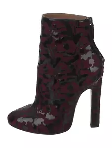 NUEVO $1225 ALAIA PARIS GAMUZA Y CHAROL ESTAMPADO FLORAL BOTAS TALLA US 5 IT 35 - Imagen 1 de 12