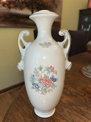 "Antiguo accesorio de luz Hall China floral beige necesita base de sombra solo 12""" Foto 1 de 4