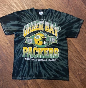 Vintage NFL Green Bay Packers Vintage Tubular Mens Shirt Size Medium Tie-Dye L - Picture 1 of 2