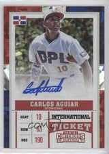 2017 Panini Contenders Draft Picks Cracked Ice Ticket /23 CARLOS AGUIAR #11 Auto