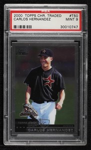 2000 Chrome Traded & Rookies Factory Set Carlos Hernandez PSA 9 MINT Rookie RC
